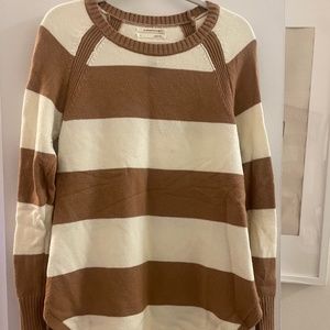 Anthroplogie Brown and White Striped Sweater, S